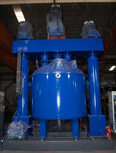 hydraulic lifting triple shaft mixer
